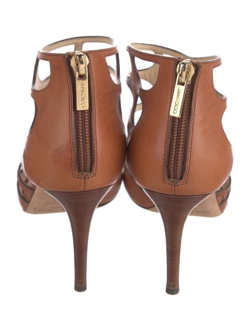 Jimmy Choo Leather Cutout Accent Gladiator Sandals