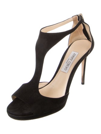 Jimmy Choo Suede T-Strap Pumps