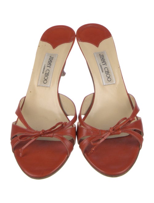 Jimmy Choo Leather Bow Accents Slides