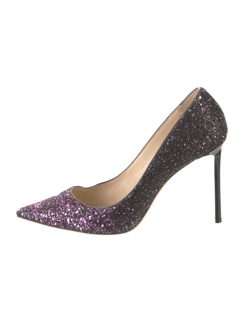 Jimmy Choo Glitter Colorblock Pattern Pumps