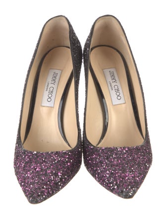 Jimmy Choo Glitter Colorblock Pattern Pumps