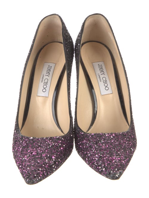 Jimmy Choo Glitter Colorblock Pattern Pumps