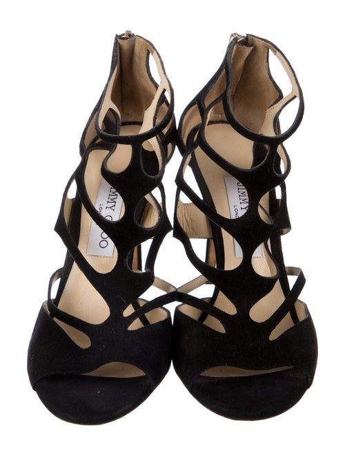 Jimmy Choo Suede Cutout Accent Gladiator Sandals