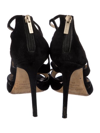 Jimmy Choo Suede Cutout Accent Gladiator Sandals