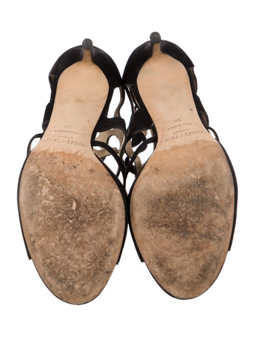 Jimmy Choo Suede Cutout Accent Gladiator Sandals