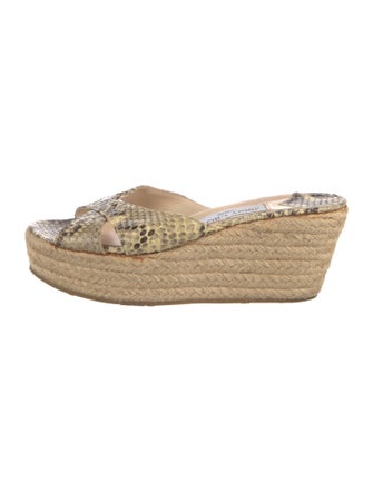 Jimmy Choo Leather Animal Print Espadrilles