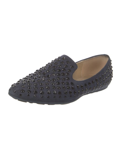 Jimmy Choo Suede Crystal Embellishments Loafers