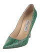 Jimmy Choo Embossed Leather Animal Print Pumps