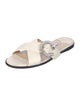 Jimmy Choo Leather Crystal Embellishments Slides