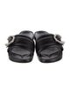 Jimmy Choo Leather Crystal Embellishments Slides