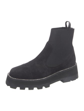 Jimmy Choo Suede Crystal Embellishments Chelsea Boots