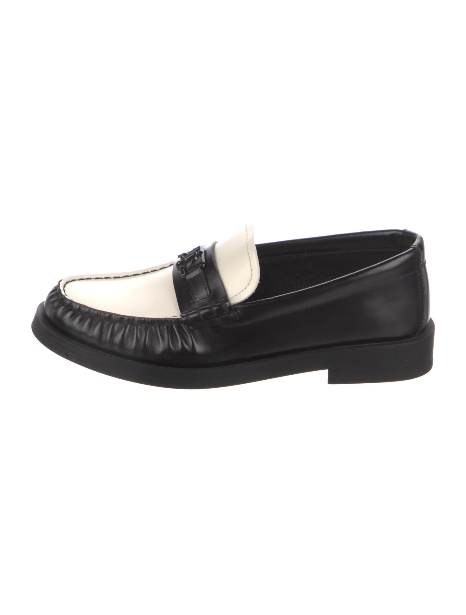 Jimmy Choo Leather Chain-Link Accents Loafers