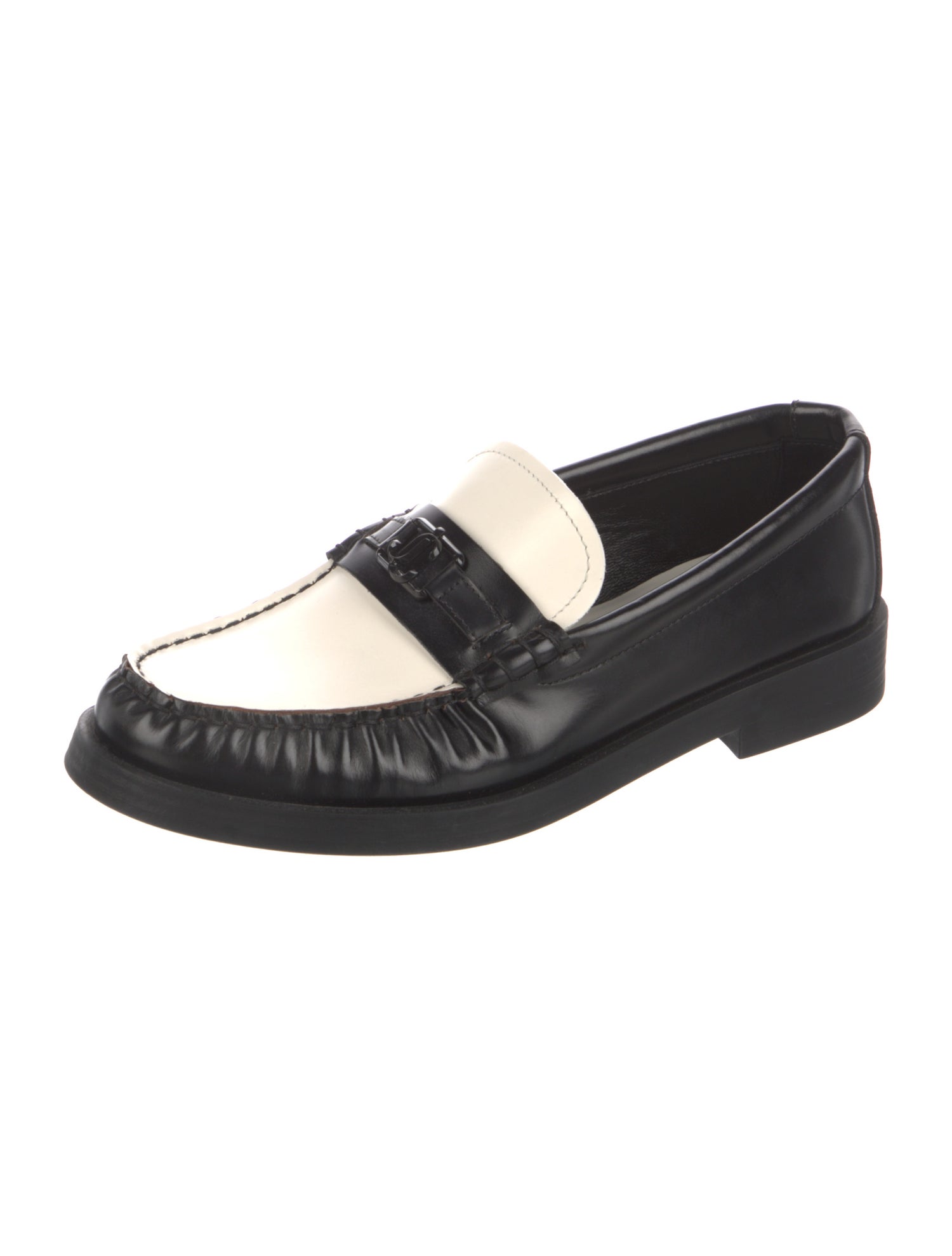 Jimmy Choo Leather Chain-Link Accents Loafers