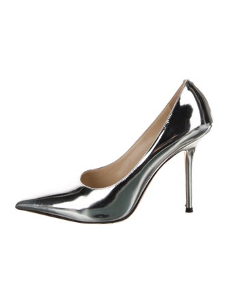 Jimmy Choo Patent Leather Leather Trim Embellishment Pumps