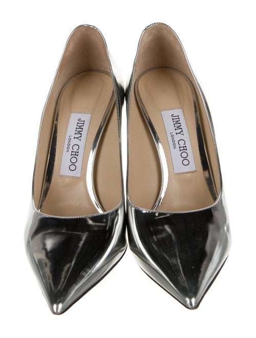 Jimmy Choo Patent Leather Leather Trim Embellishment Pumps