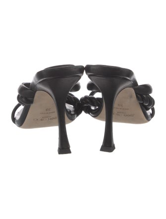 Jimmy Choo Leather Braided Accents Slides