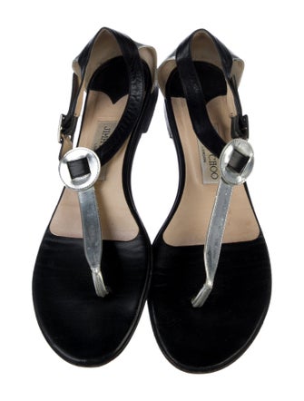 Jimmy Choo Leather T-Strap Sandals