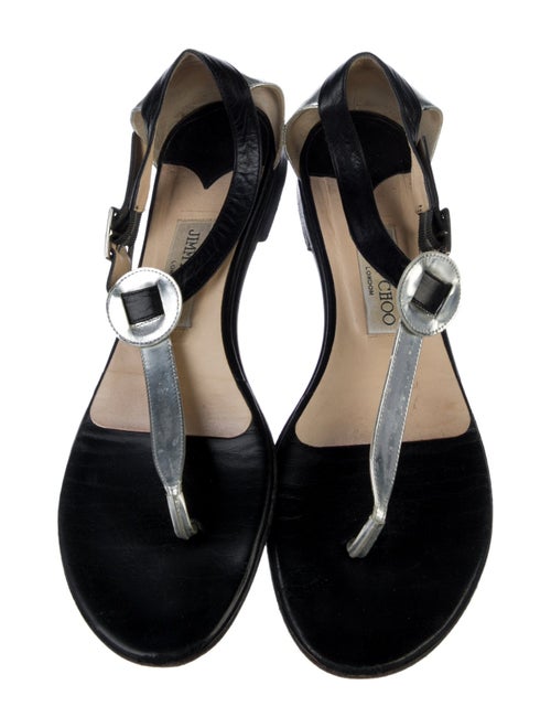 Jimmy Choo Leather T-Strap Sandals