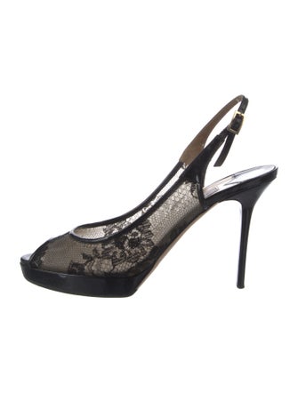 Jimmy Choo Lace Printed Slingback Pumps