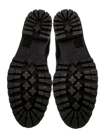 Jimmy Choo Leather Crystal Embellishments Combat Boots