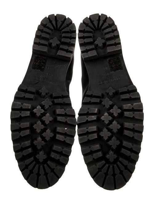 Jimmy Choo Leather Crystal Embellishments Combat Boots