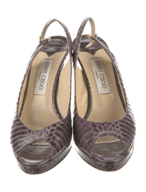 Jimmy Choo GG Embossed Snakeskin Slingback Pumps