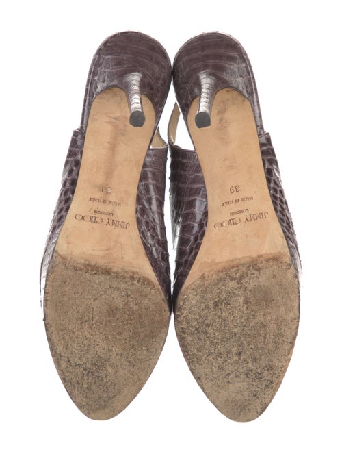 Jimmy Choo GG Embossed Snakeskin Slingback Pumps