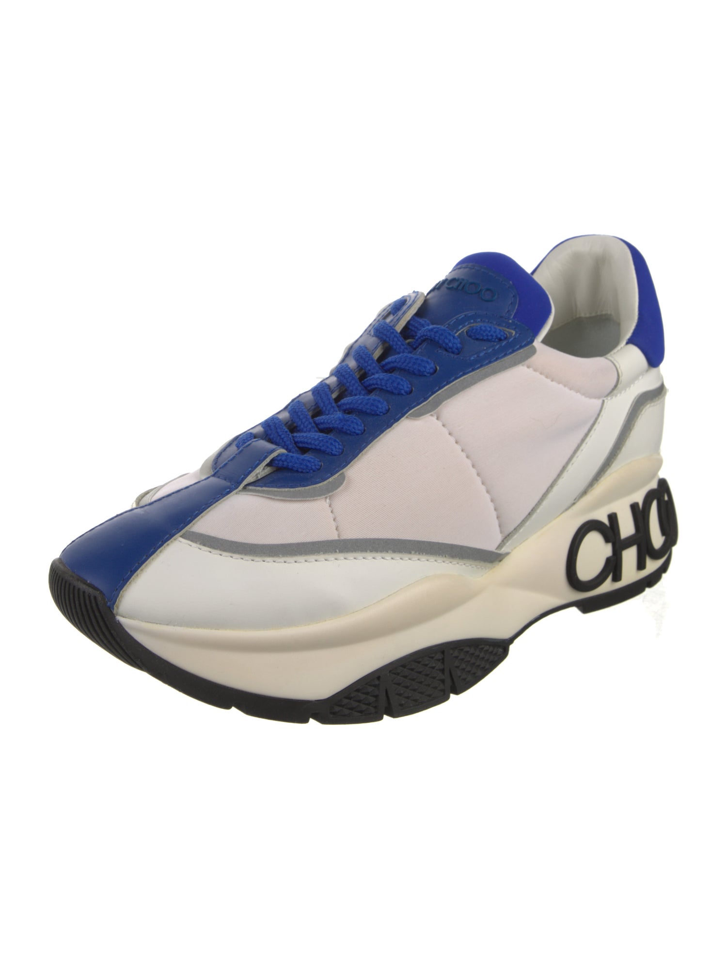 Jimmy Choo Neoprene Colorblock Pattern Sneakers