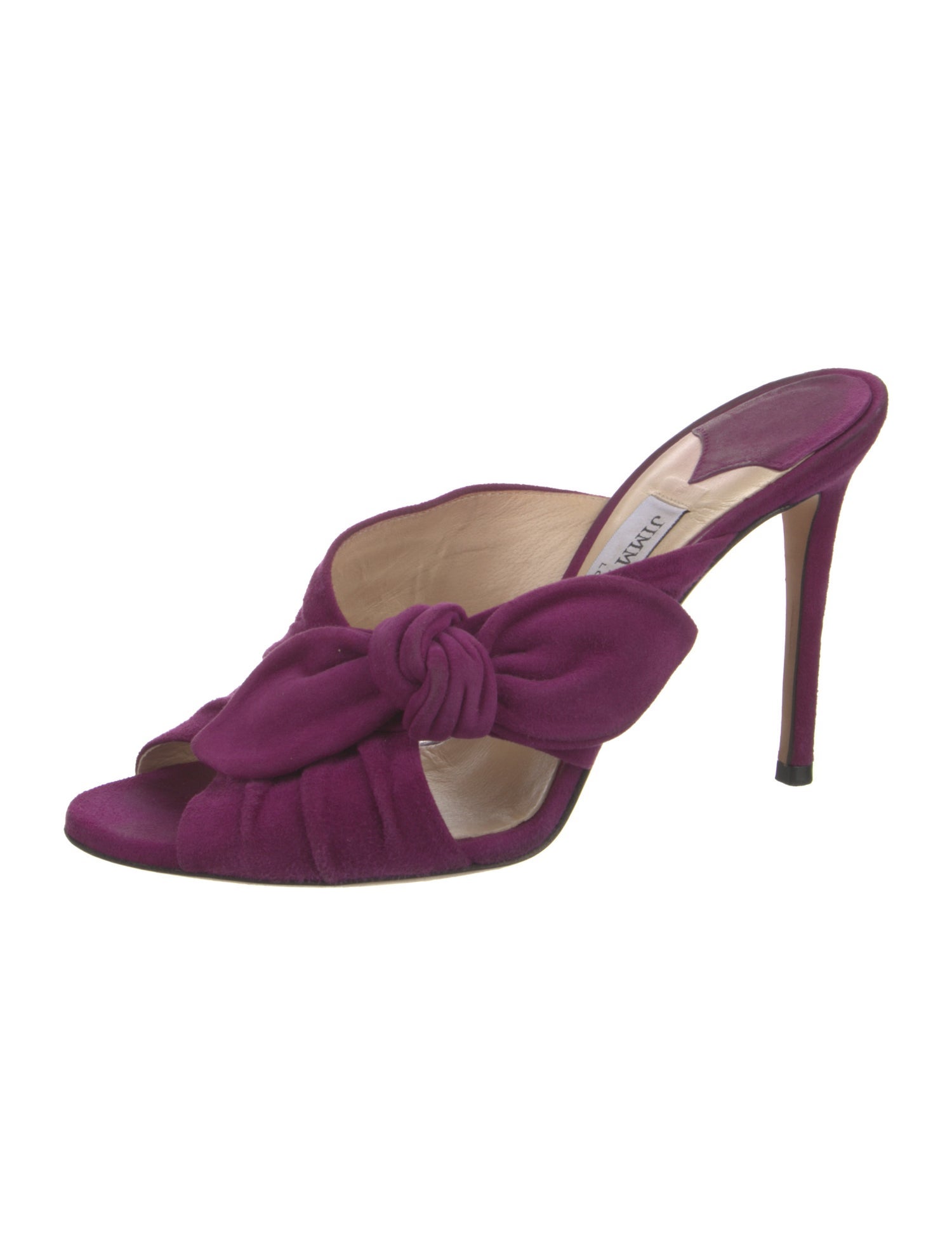 Jimmy Choo Suede Bow Accents Mules