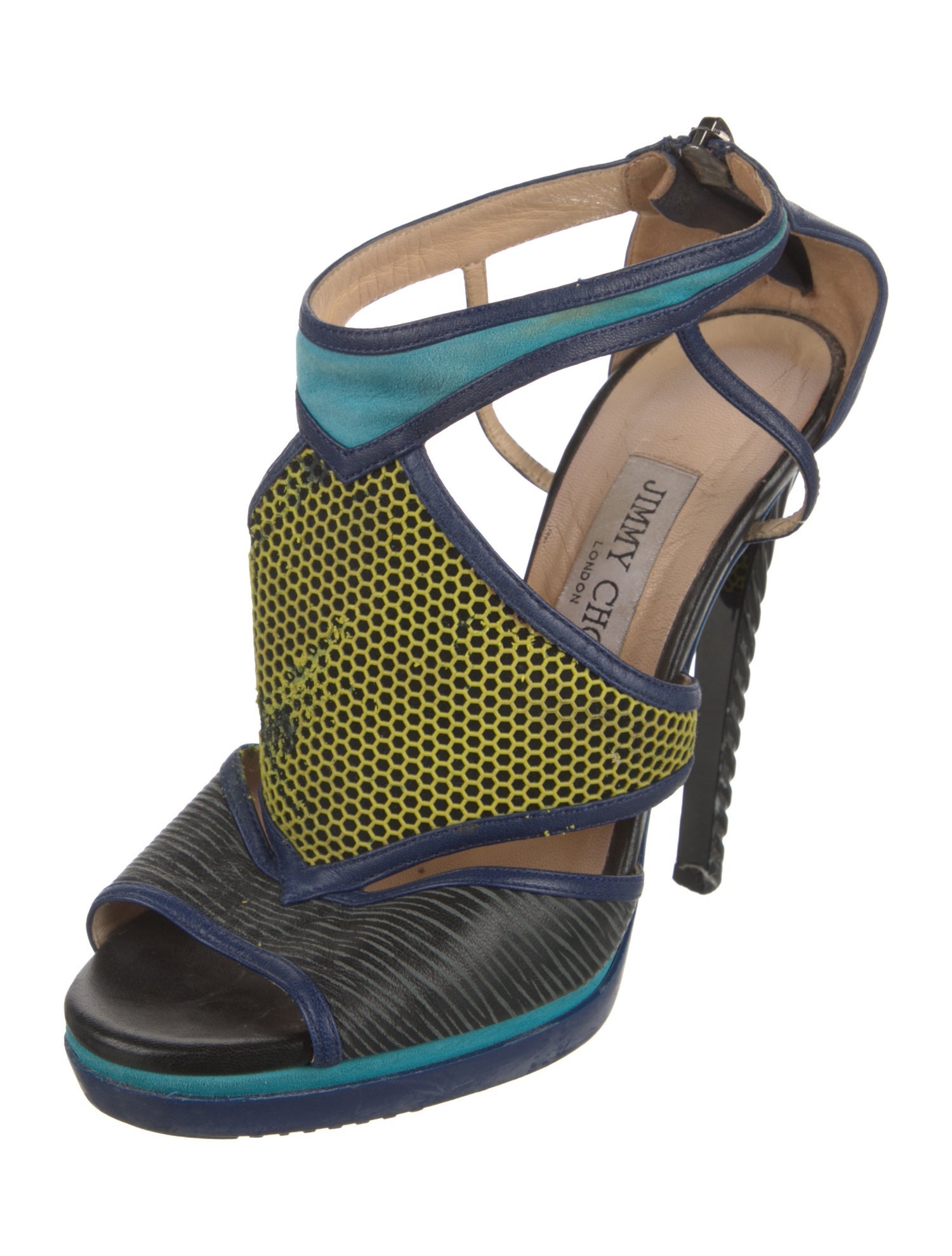 Jimmy Choo Leather Animal Print Sandals