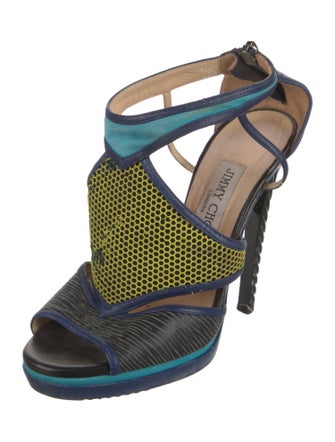 Jimmy Choo Leather Animal Print Sandals