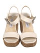 Jimmy Choo Leather Crystal Embellishments Espadrilles