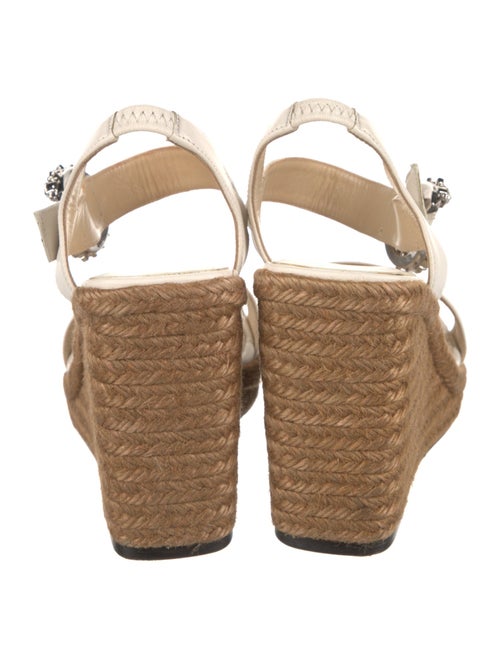 Jimmy Choo Leather Crystal Embellishments Espadrilles