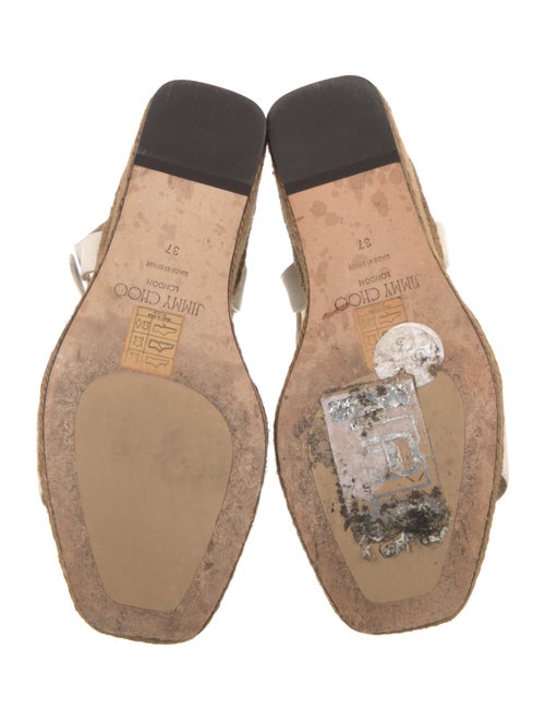 Jimmy Choo Leather Crystal Embellishments Espadrilles