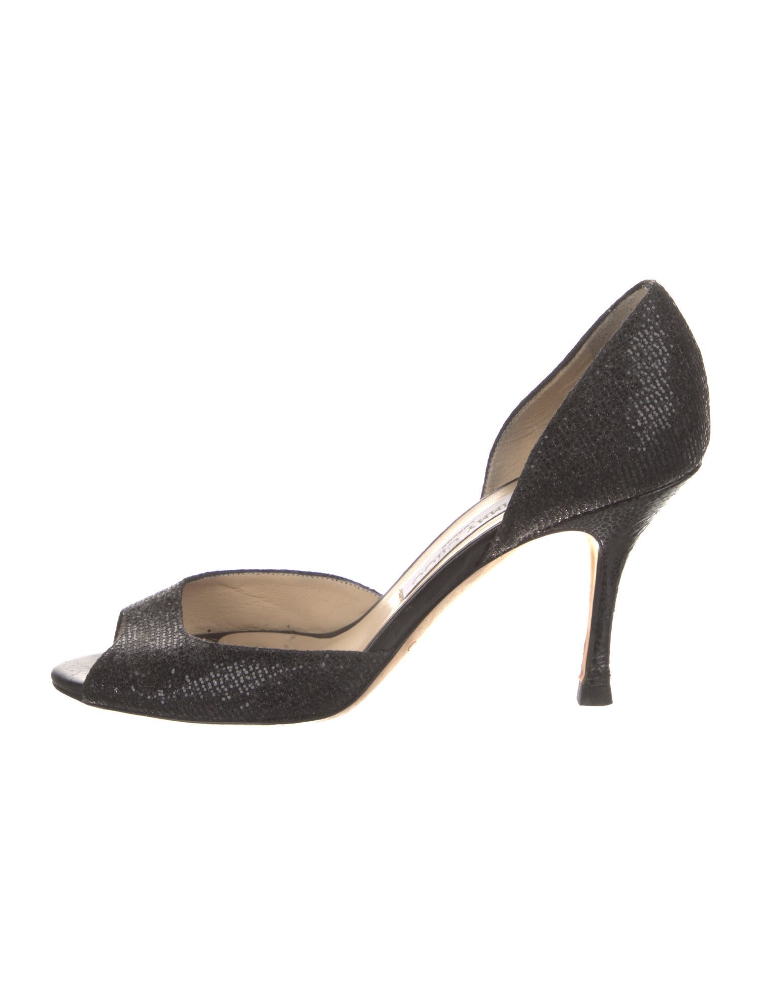 Jimmy Choo Leather Glitter Accents D'Orsay Pumps