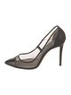 Jimmy Choo Mesh Leather Trim Embellishment Pumps