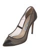 Jimmy Choo Mesh Leather Trim Embellishment Pumps