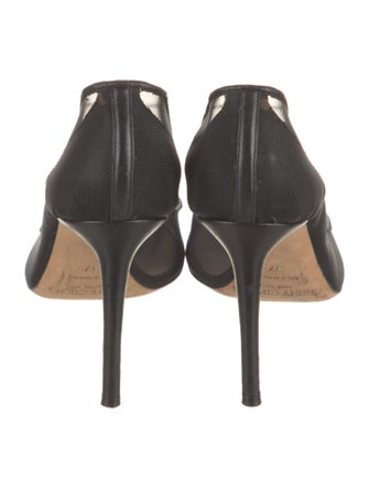 Jimmy Choo Mesh Leather Trim Embellishment Pumps