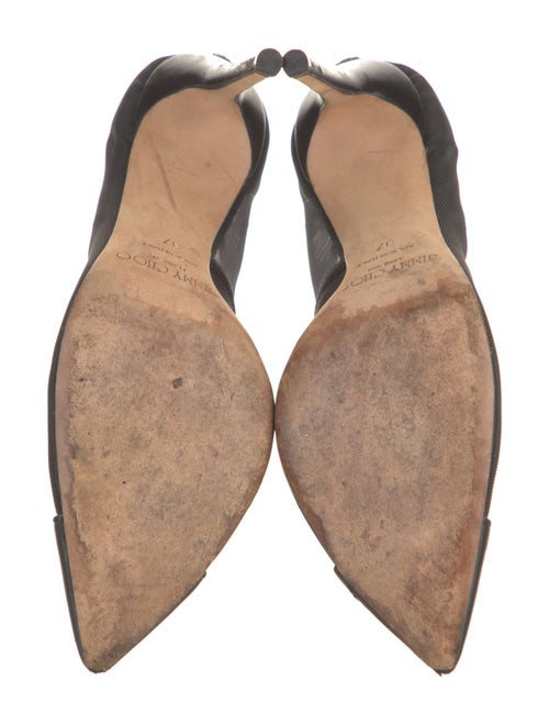 Jimmy Choo Mesh Leather Trim Embellishment Pumps