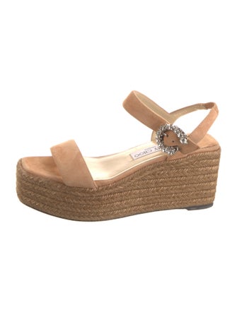 Jimmy Choo Suede Crystal Embellishments Espadrilles