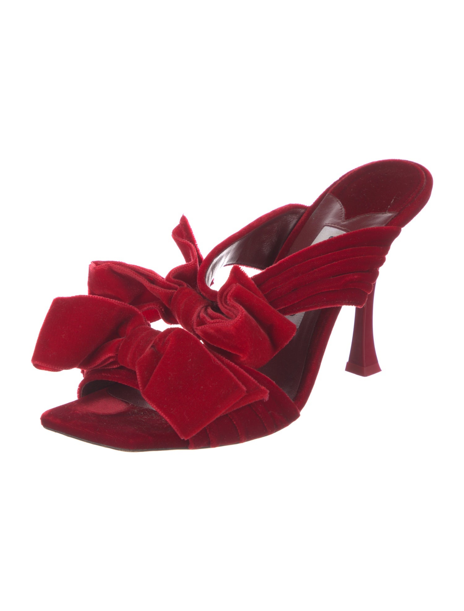 Jimmy Choo Velvet Bow Accents Slides
