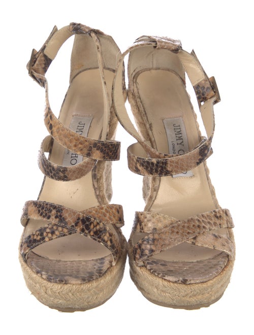 Jimmy Choo Leather Animal Print Espadrilles