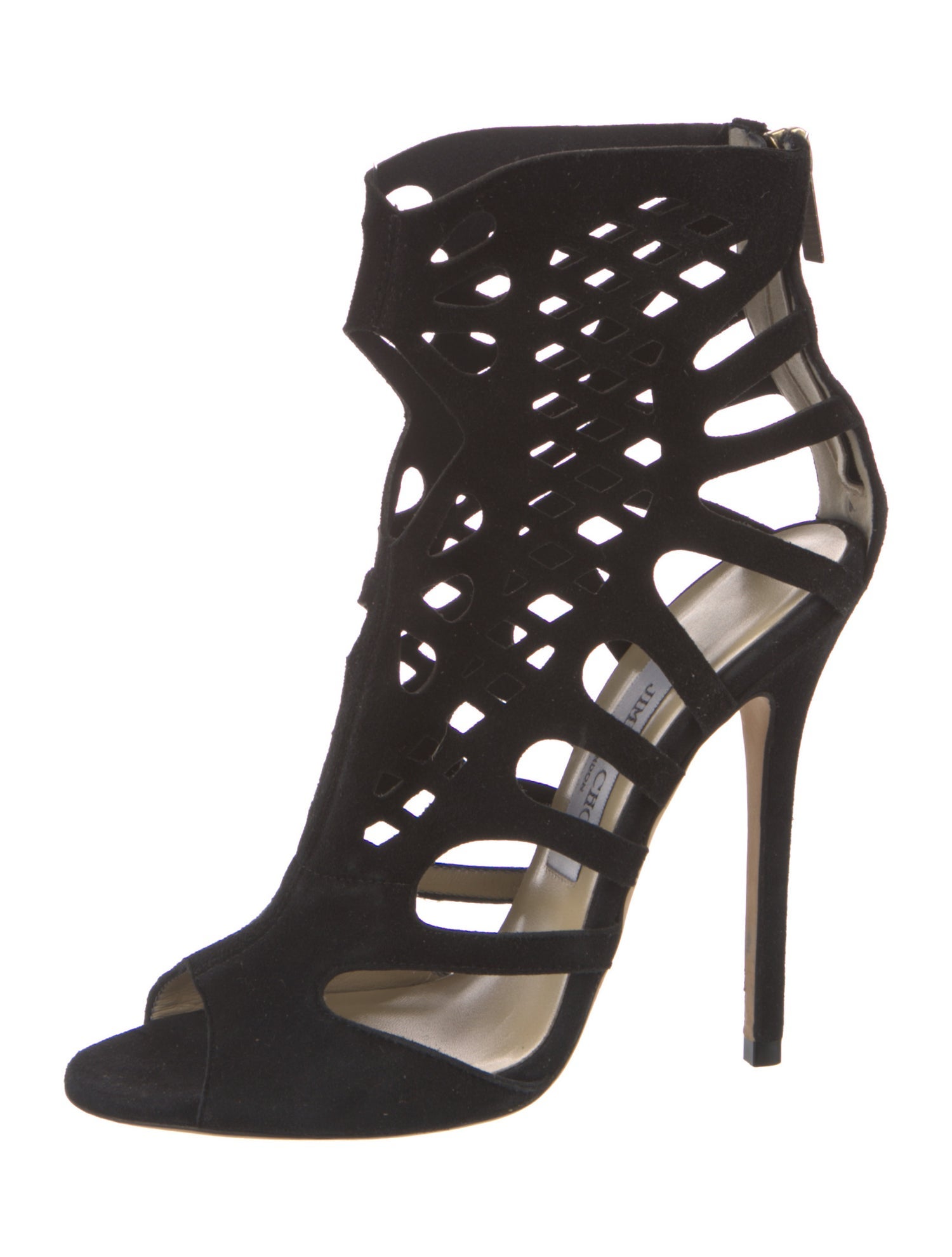 Jimmy Choo Suede Cutout Accent Gladiator Sandals