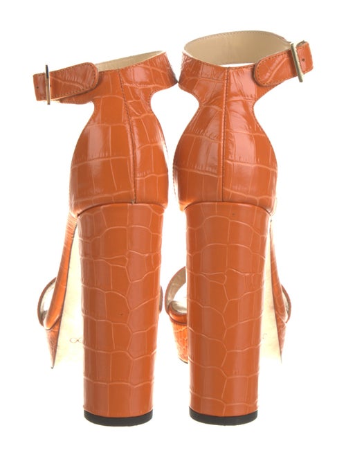 Jimmy Choo Embossed Leather Animal Print Sandals