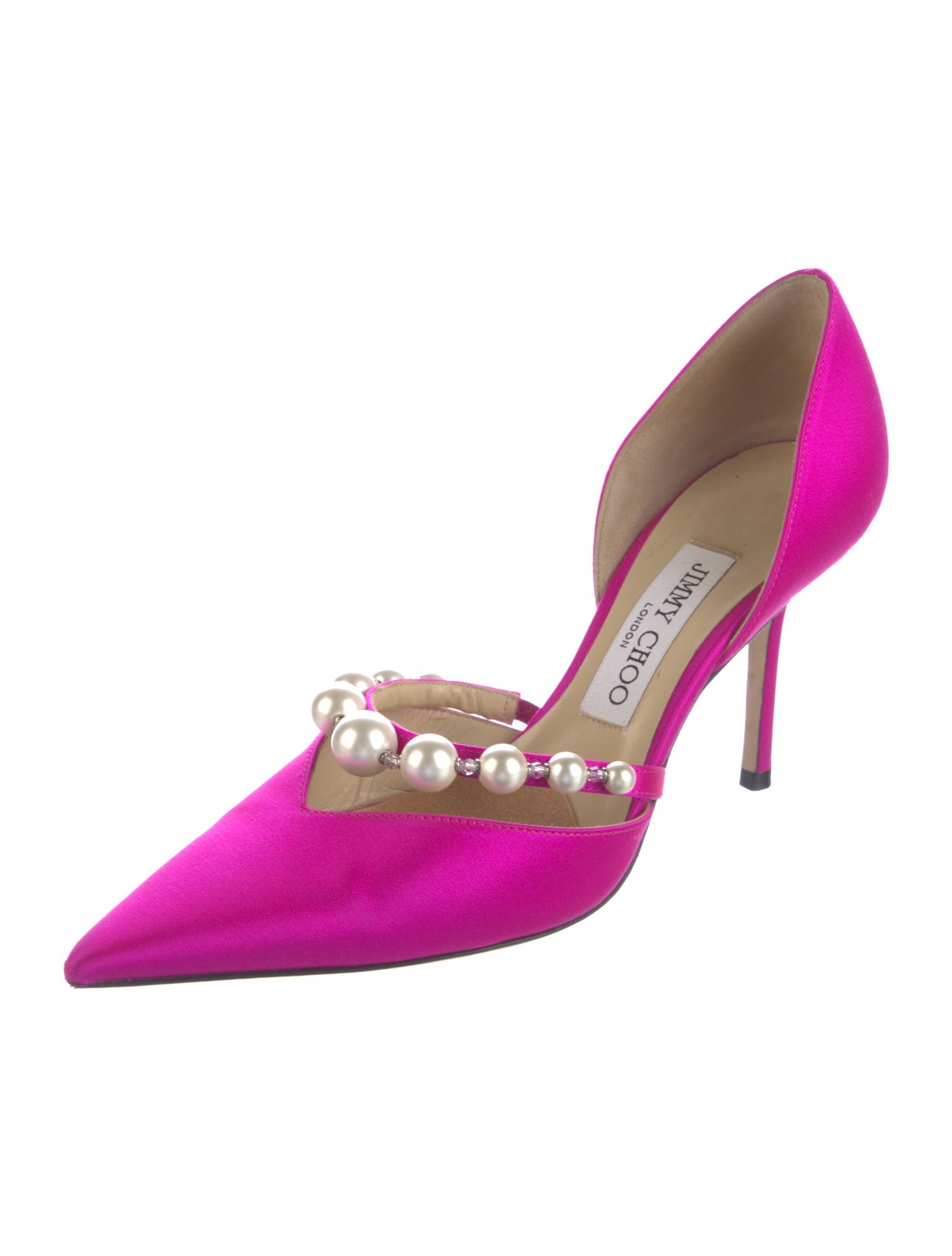 Jimmy Choo Satin Beaded Accents D'Orsay Pumps