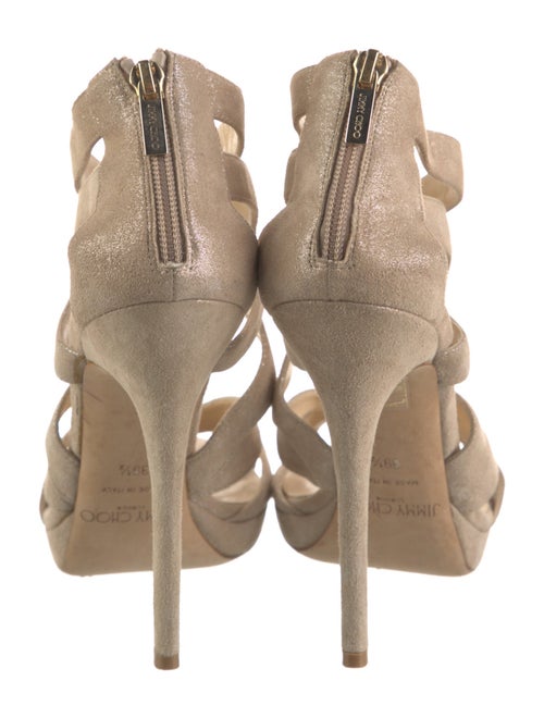 Jimmy Choo Suede Glitter Accents Slingback Sandals