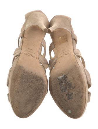 Jimmy Choo Suede Glitter Accents Slingback Sandals