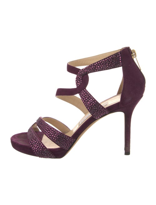 Jimmy Choo Suede Crystal Embellishments Sandals