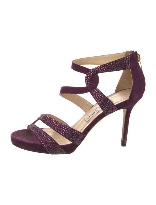 Jimmy Choo Suede Crystal Embellishments Sandals