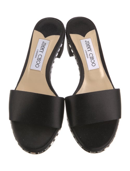 Jimmy Choo Satin Crystal Embellishments Slides